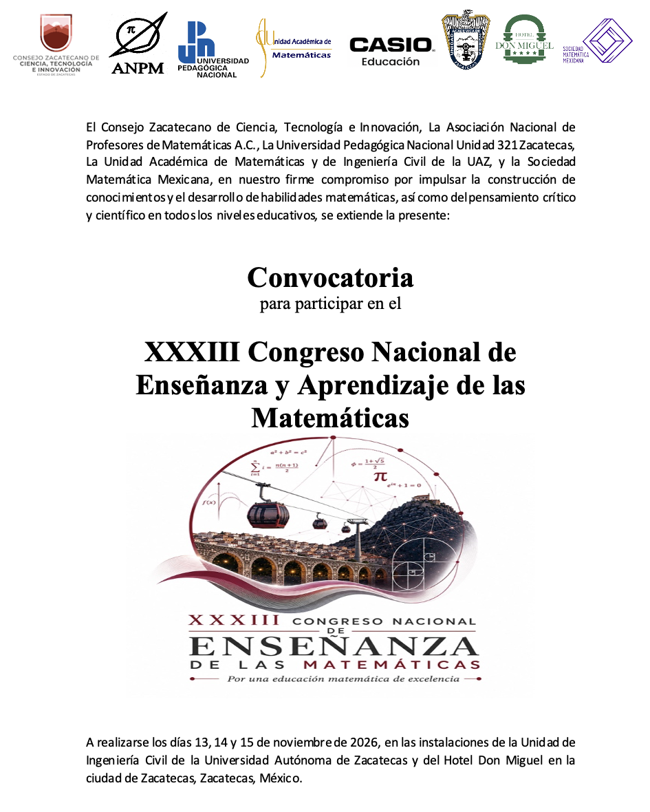 Imagen de XXXIII Congreso Nacional de Enseñanza y Aprendizaje de las Matemáticas
